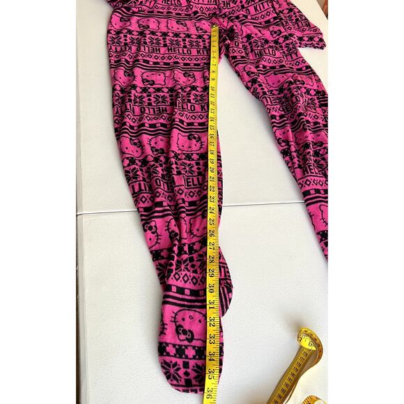 Hello Kitty Onesie Pajamas PJS Sleepwear Women Large Pink Comfy Cozy Loungewear - Picture 7 of 16